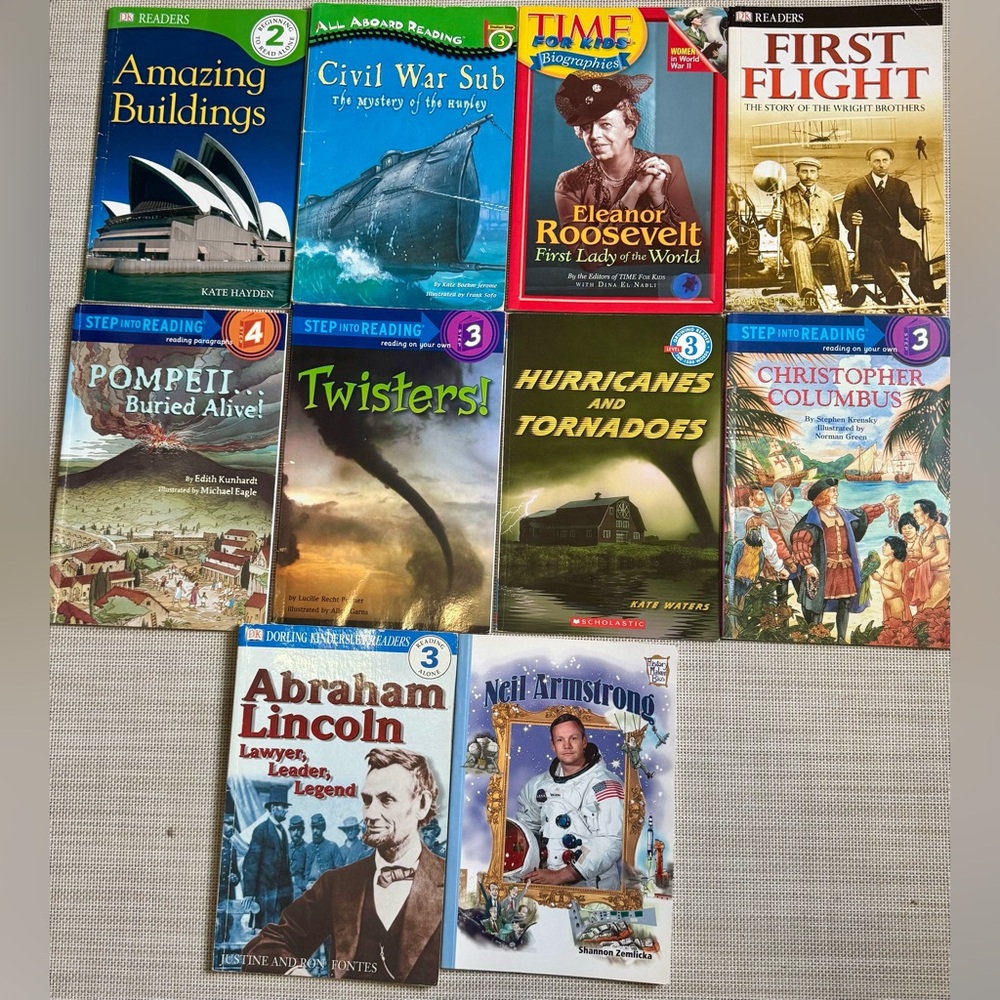 Set of 11 Children's nonfiction Step Into Reading Books - gently used
